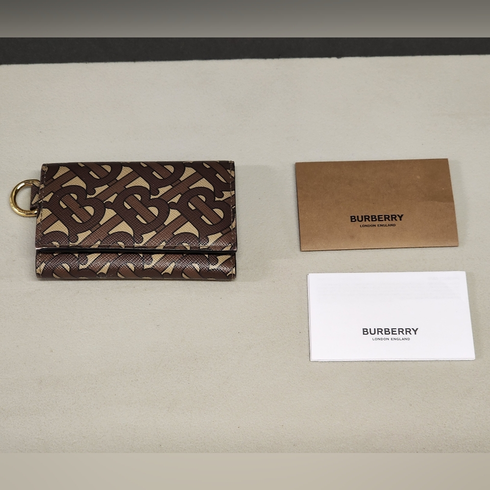 Burberry Lark Monogram Unisex Wallet Bridle Brown Unisex
